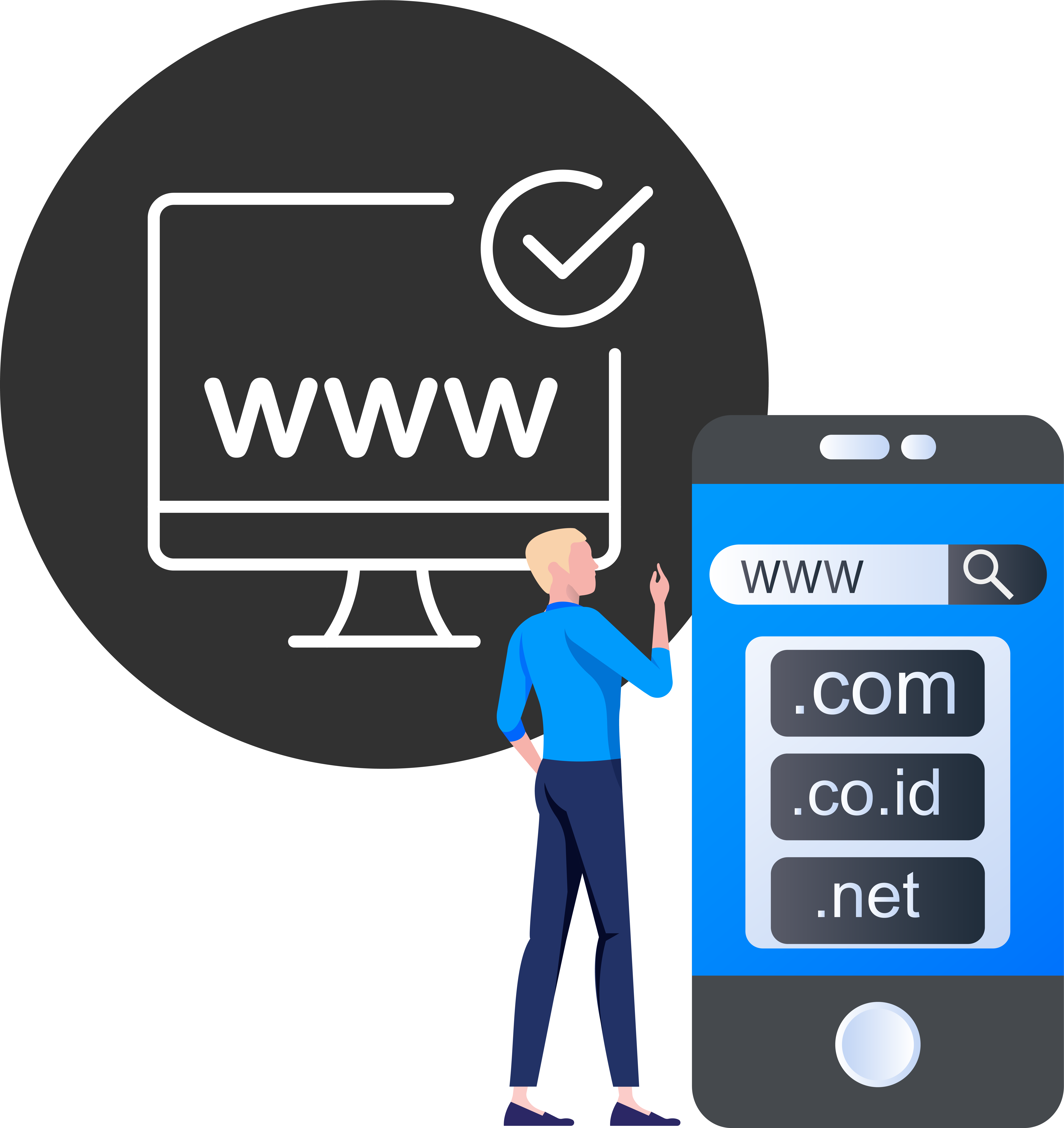 Illustration Domain-Registrierung und -Verwaltung