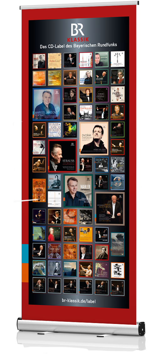 Display mit CD-Veröffentlichungen für BR-Klassik dem Klassik-Label des Bayerischen Rundfunks