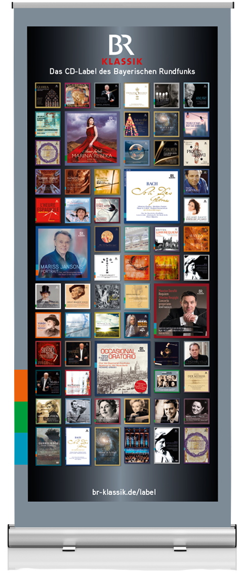 Display mit CD-Veröffentlichungen für BR-Klassik dem Klassik-Label des Bayerischen Rundfunks