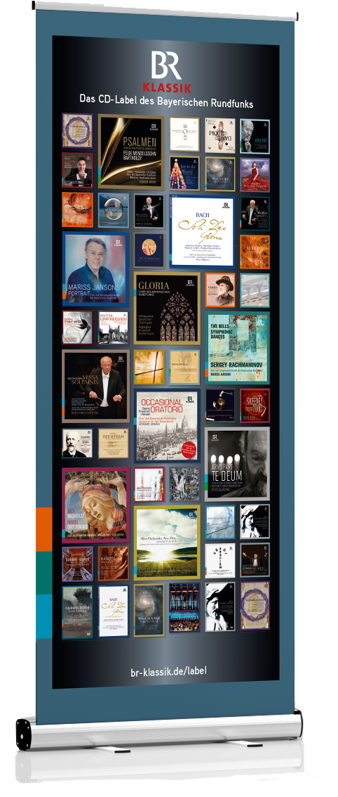 Display mit CD-Veröffentlichungen für BR-Klassik dem Klassik-Label des Bayerischen Rundfunks
