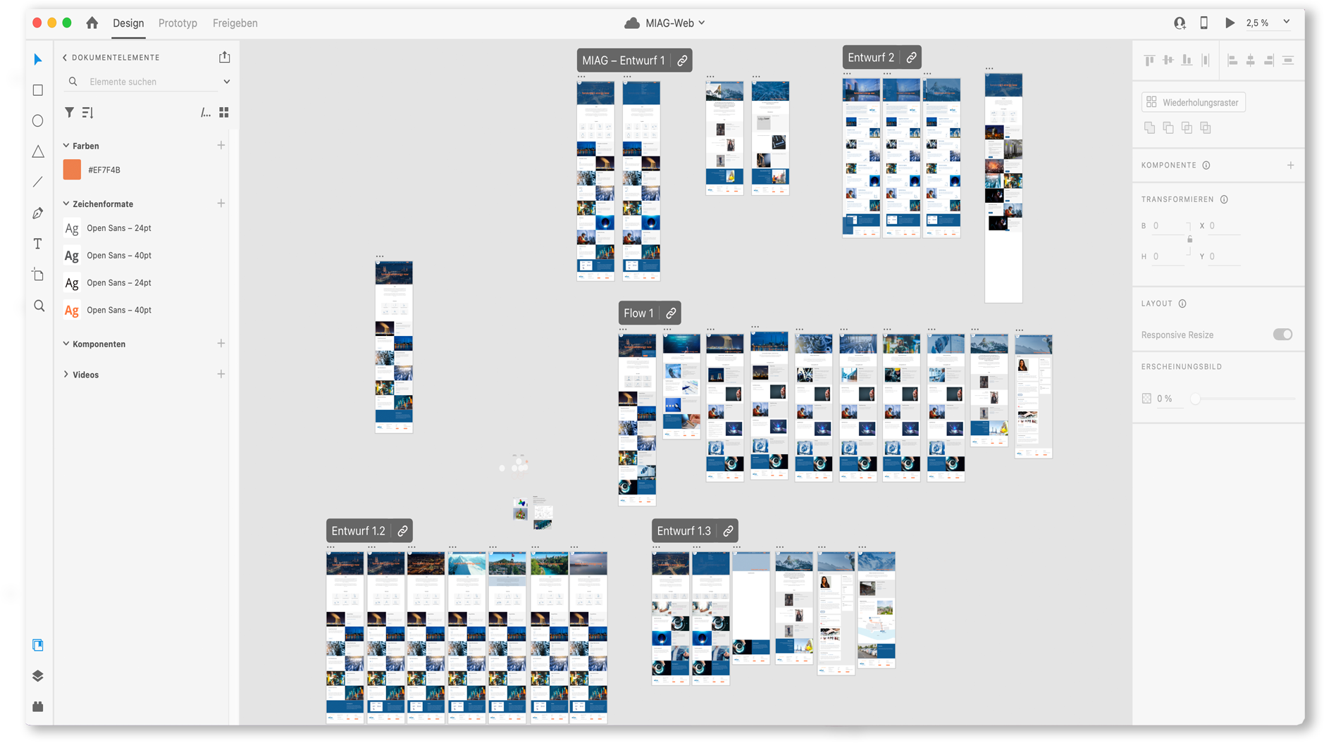 Screenshots zum Thema "TYPO3 grafisches Konzept"