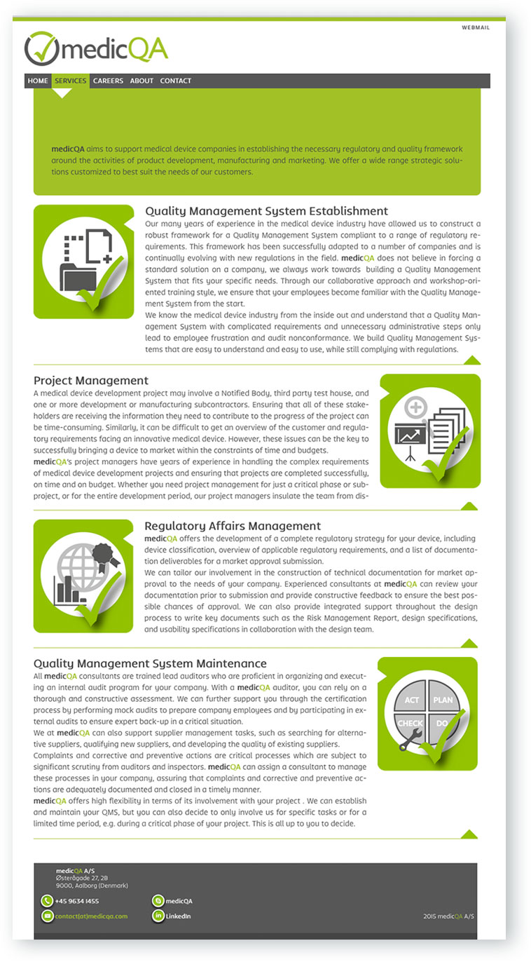 Screenshot TYPO3 Webseite medicQA Screenshot TYPO3 Webseite medicQA
