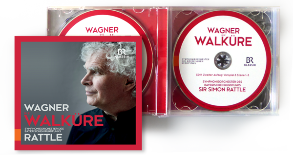 CD-Gestaltung – die Walküre von Richard Wagner für den Bayerischer Rundfunk mit dem Dirigenten Sir Simon Rattle und dem Symphonieorchester des Bayerischer Rundfunks. Gestaltung des Booklets, Labels Ocard und Inlay.