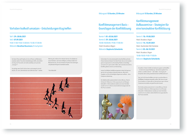 Doppelseite innen des Weiterbildungsprogramm der Barmenia