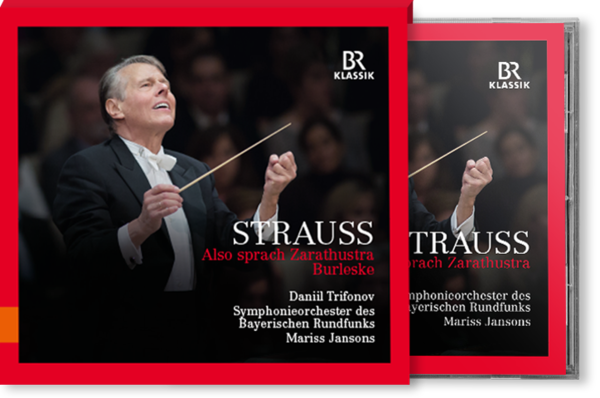 Cover-Gestaltung – Also sprach Zarathustra und Burleske von Richard Strauss. Dirigiert von Mariss Jansons und gespielt vom Symphonieorchester des Bayerischen Rundfunks.