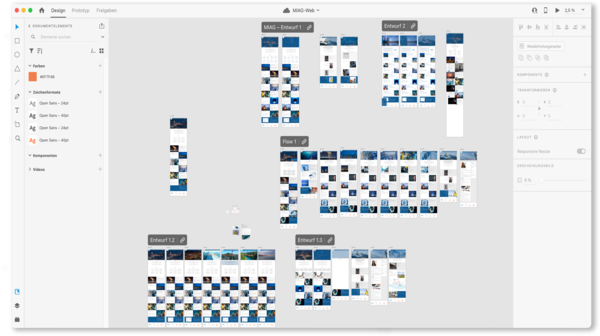 Screenshots zum Thema "TYPO3 grafisches Konzept"