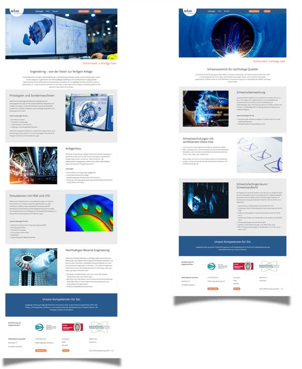 Screenshots zum Thema "TYPO3 Webseite"