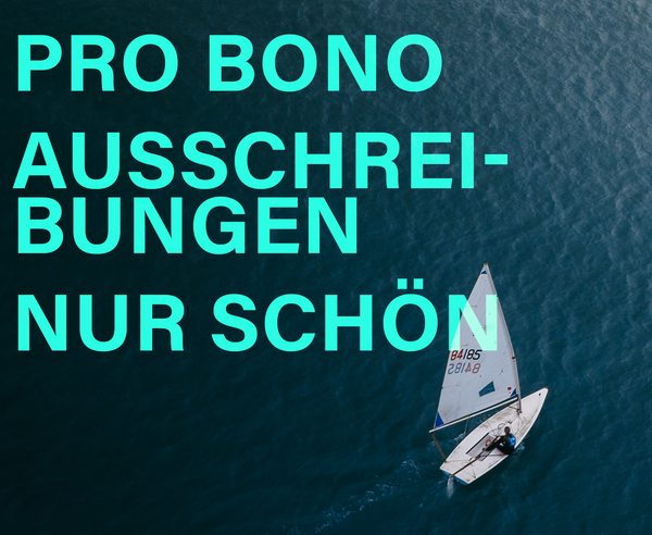 Eye-Catcher: Pro bono, Ausschreibungen und "Nur schön" Eye-Catcher: Pro bono, Ausschreibungen und "Nur schön"