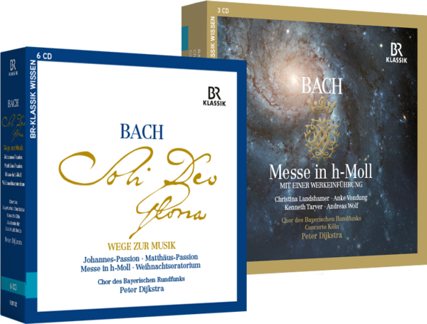 CD-Gestaltung von Johann Sebastian Bach mit der Johannes-Passion, Matthäus-Passion, Weihnachtsoratorium und der Messe in h-Moll.
