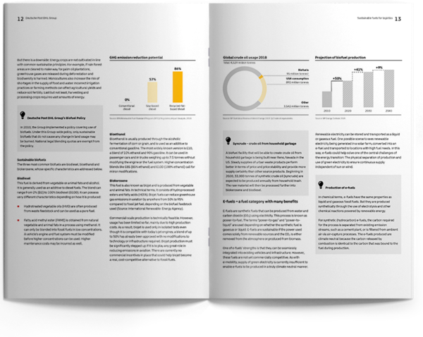 White Paper Doppelseite innen mit Grafiken und Textbeispielen für Deutsche Post DHL Group