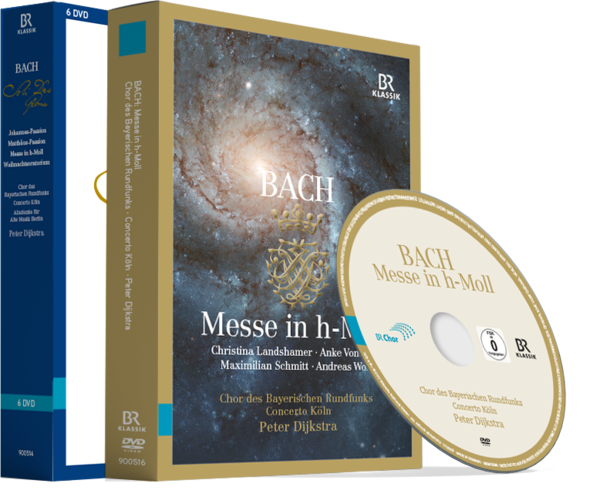DVD-Gestaltung – Johann Sebastian Bach mit Johannes-Passion, Matthäus-Passion, Weihnachtsoratorium und Messe in h-Moll. Unter Leitung von Peter Dijkstra dem Chor des Bayerischen Rundfunks und Concerto Köln.