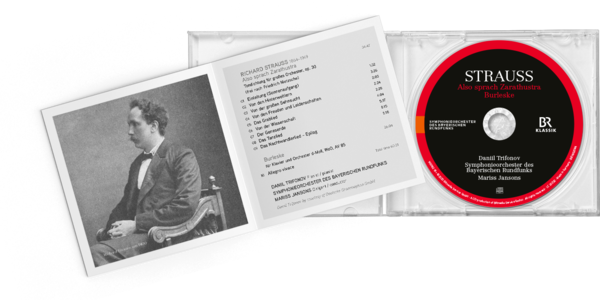 CD-Gestaltung – Also sprach Zarathustra und Burleske von Richard Strauss. Dirigiert von Mariss Jansons und gespielt vom Symphonieorchester des Bayerischen Rundfunks.