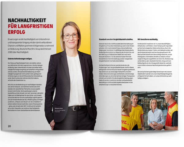 Nachhaltigkeitsbericht einige Vorstandsmitglieder wurden zum Thema Nachhaltigkeit befragt und das Interview wurde auf mehreren Doppelseiten abgedruckt
